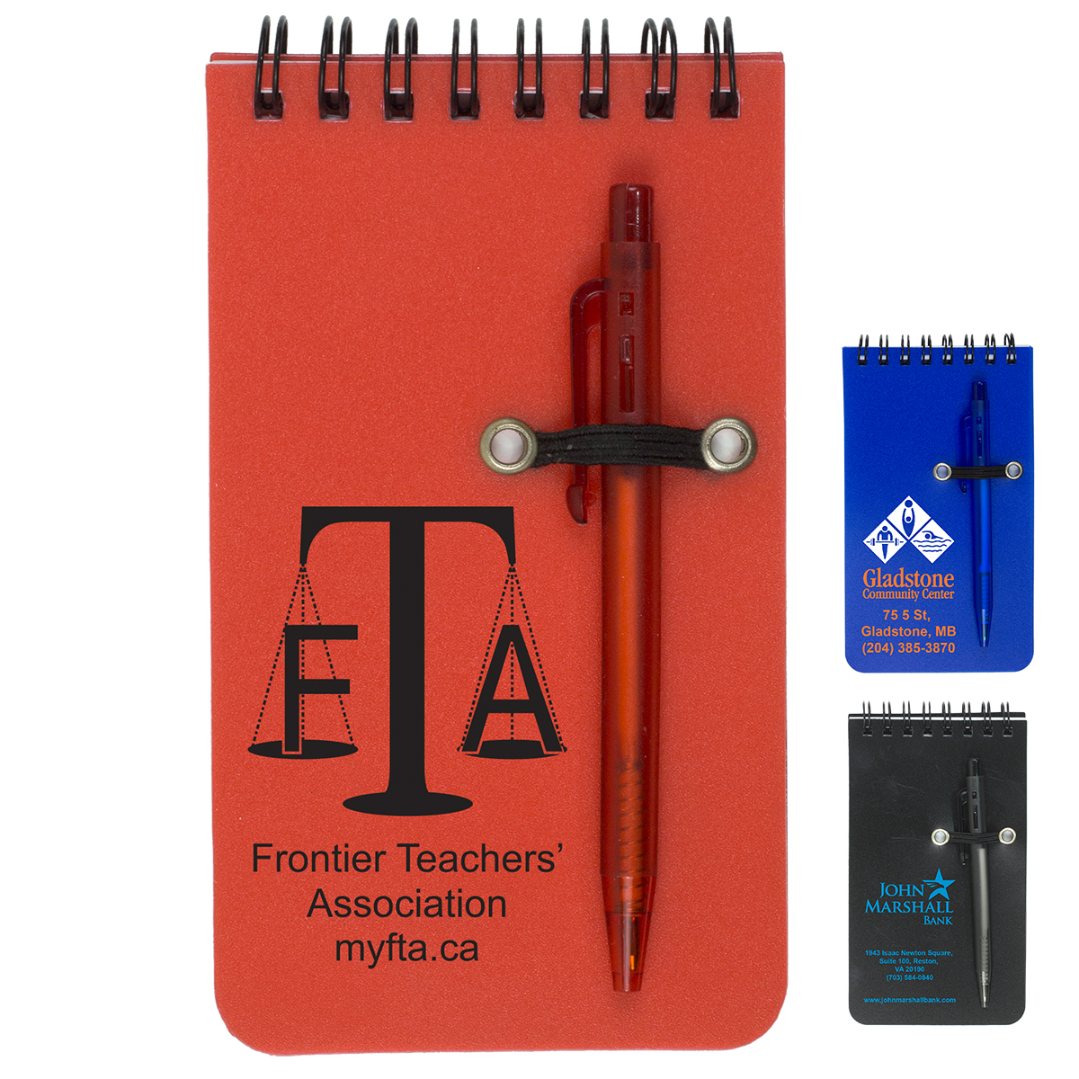 "MONTEREY" Pocket Sized Spiral Jotter Notepad Notebook with Pen